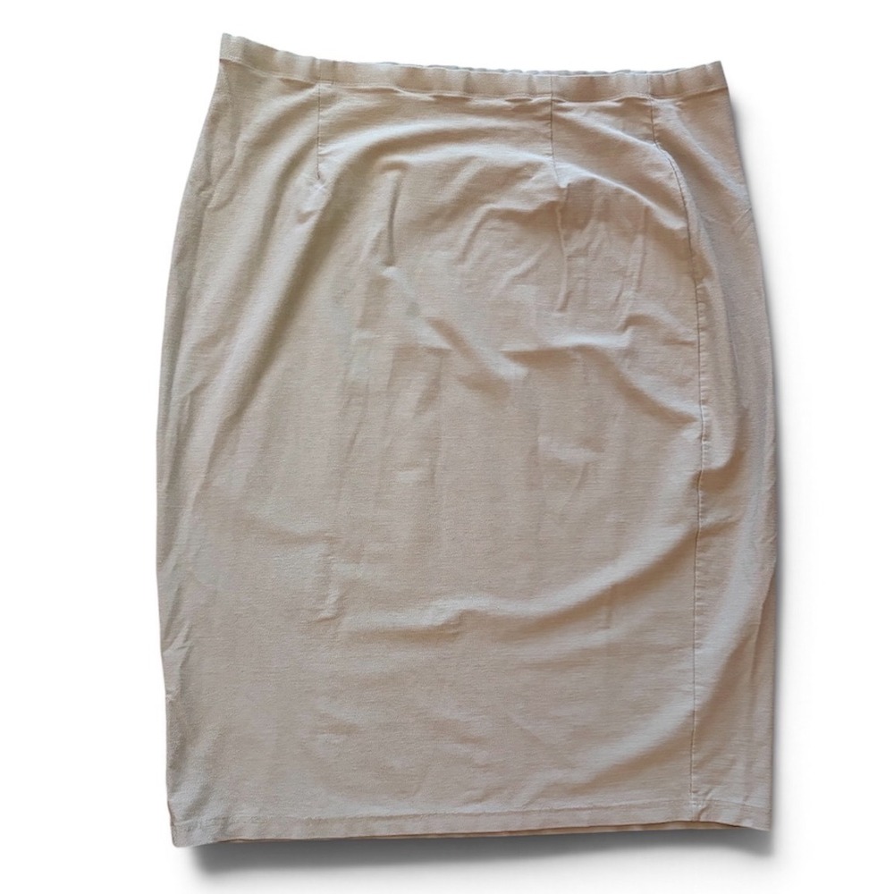 Eileen Fisher Tan Washable Crepe Stretch Pencil Skirt Pull On Career Workwear XL